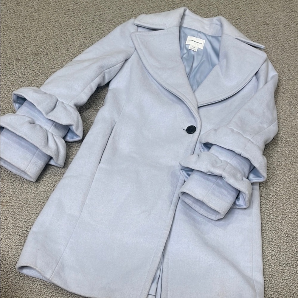 club monaco pea coat ruffle sleeve xs
